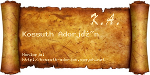 Kossuth Adorján névjegykártya